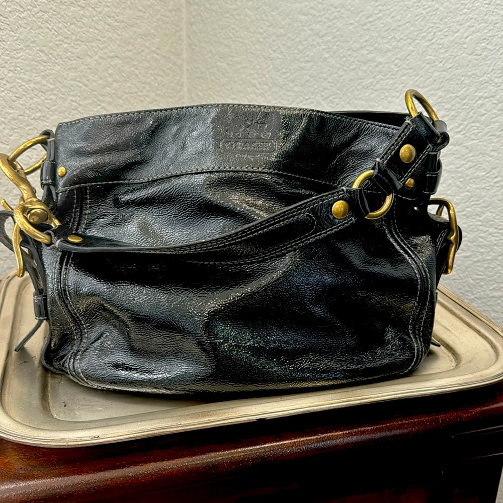 Coach Black Patent Leather shoulder bag